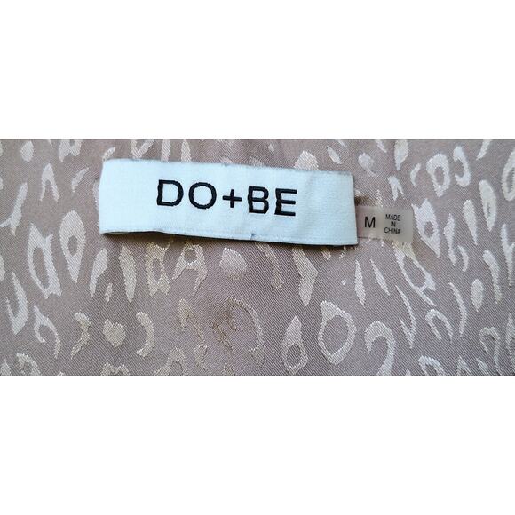 DO+BE Satin Animal Print Cheetah Peplum Balloon Sleeves Y2K Top Blouse M - Picture 2 of 10